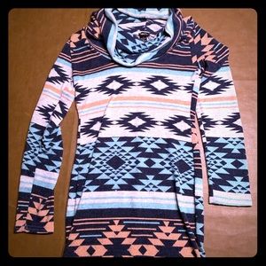 Aztec print cowlneck sweater dress! *worn once*